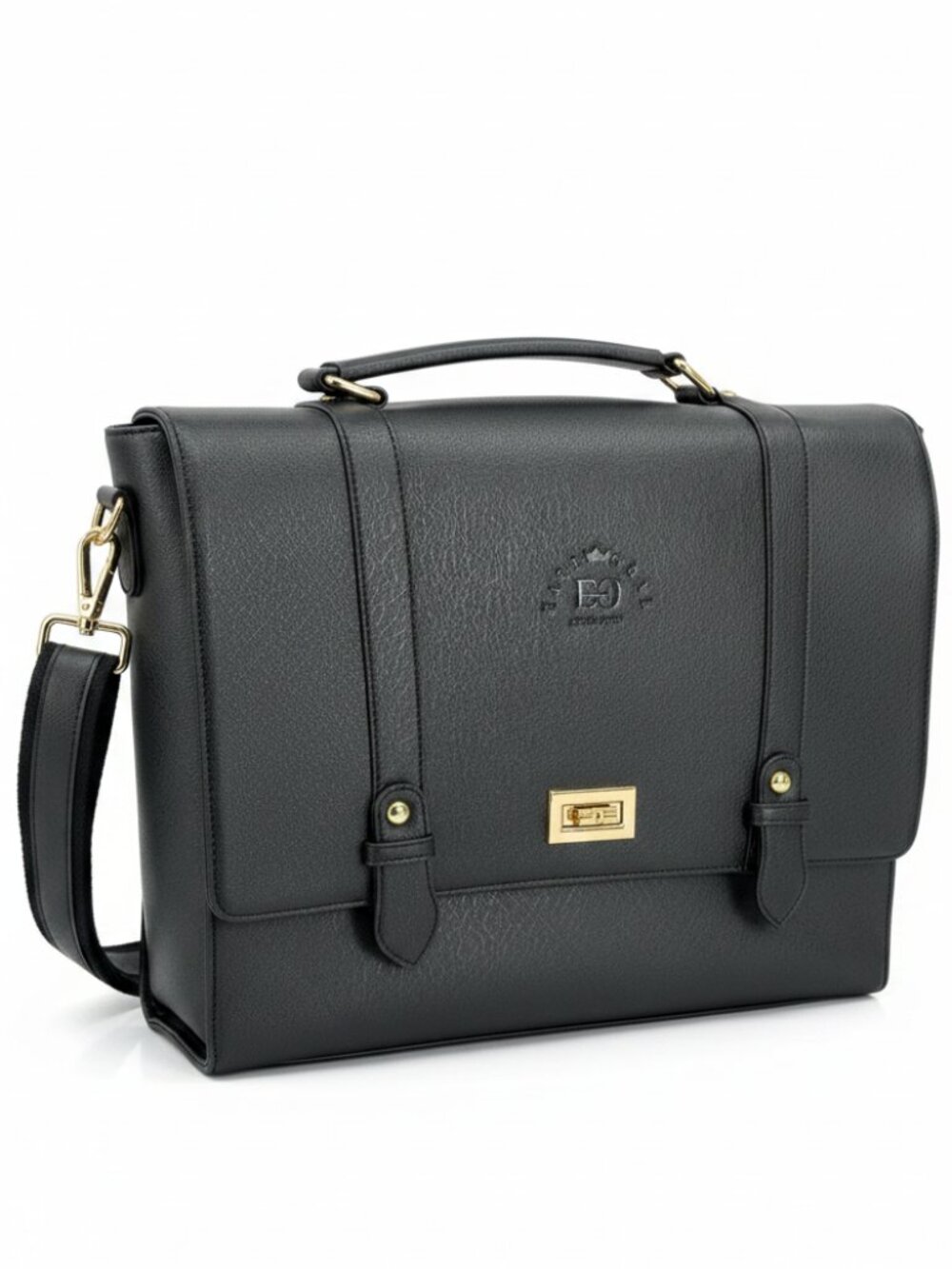 Easegave Black Briefcase 15.6 inch laptop professional bag shoulder strap